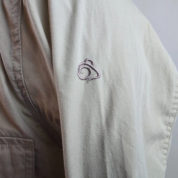 Craghoppers Button Up Shirt Mens Medium Tan Long Sleeve Outdoor Hiking Travel - Picture 5 of 13